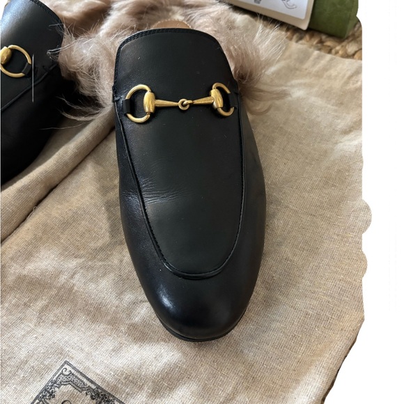 Gucci Princetown Lambswool Lined Mules - Black Leather (Full Set). Ladies Sz 38 - Picture 5 of 10